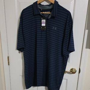 Under Armour Men's Navy Striped Golf Polo Shirt